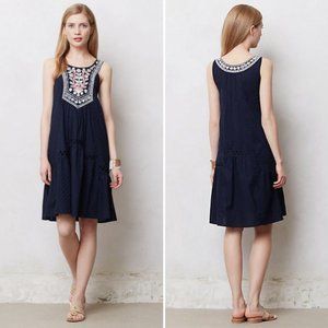 Anthropologie Maeve Tisa Embroidered Swing Dress size 8